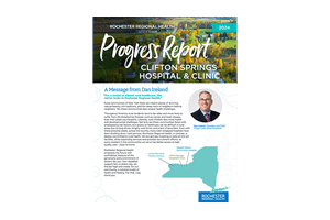 Cover of progress report for Clifton Springs Hospital & Clinic