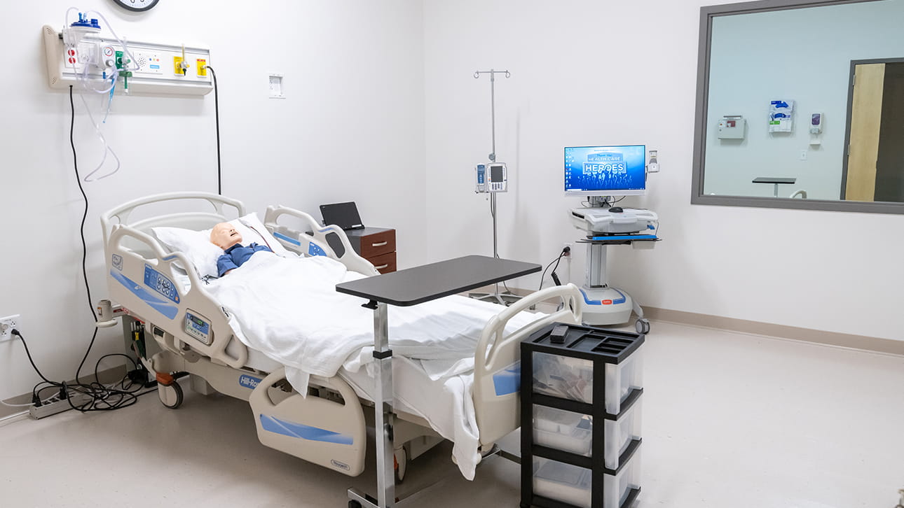 training patient room with mannequin 